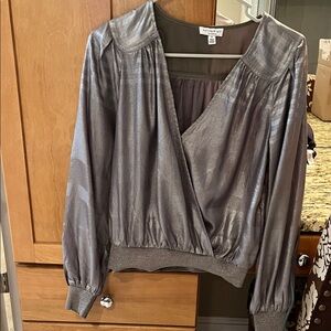 Current Air Shimmering Gray Blouse